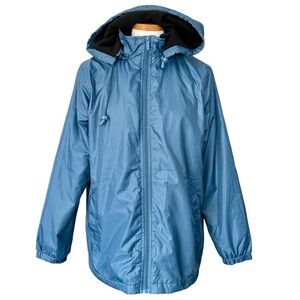 Totes Blue Fleece Lined 3-Season Storm Jacket Windbreaker SzM Zip Snap Closure